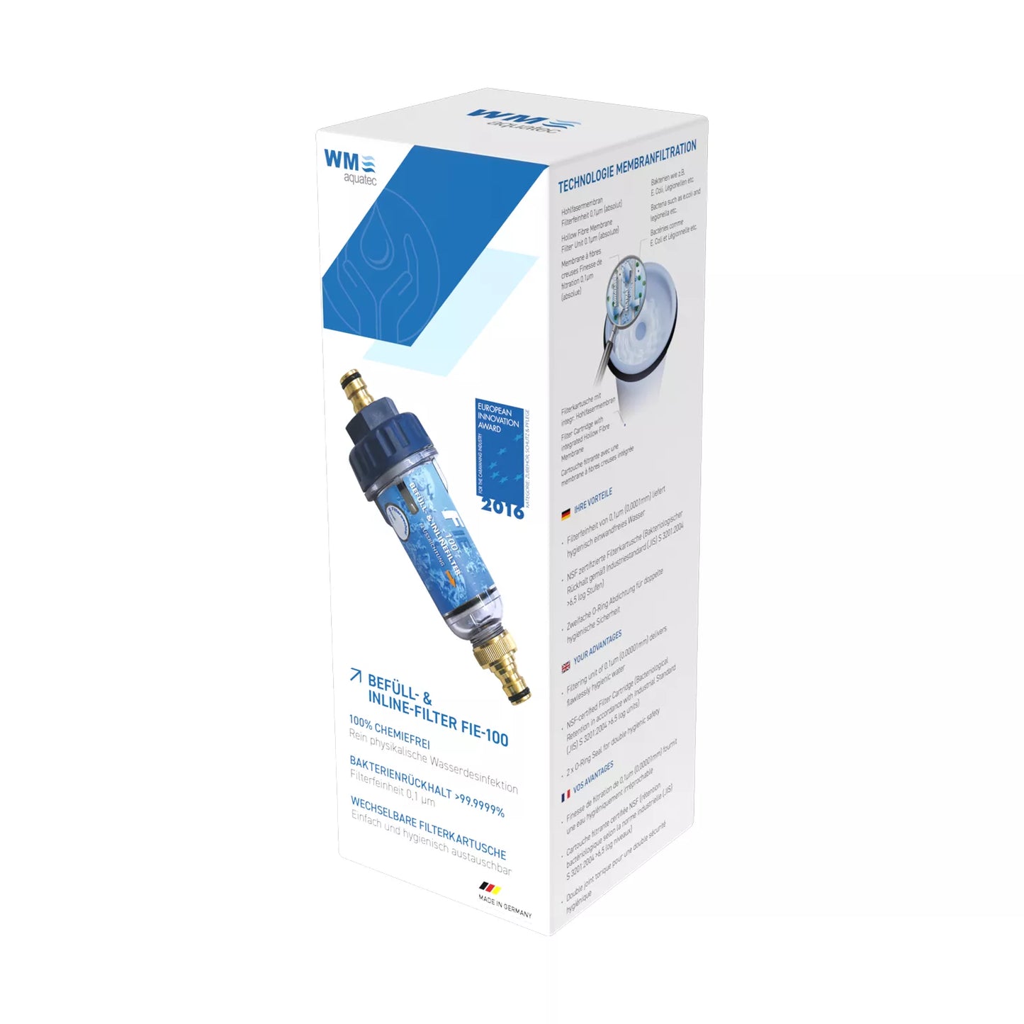 Filtru de apă universal WM aquatec FIE-100 – pentru umplere și montaj inline