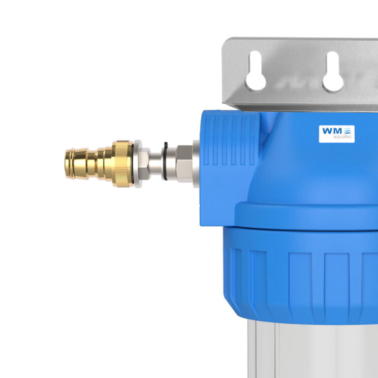 Carcasă dublă filtru apă WM Aquatec – Size S, cu suport de perete (10 variante de conectare)