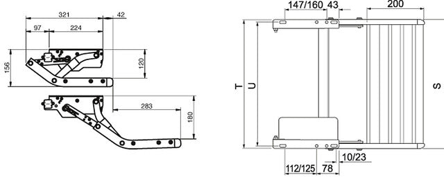 Treaptă electrică Thule Single Step 12 V – 9940475 – Schemă tehnică sau ilustrație de montaj; nu fotografie a unei piese