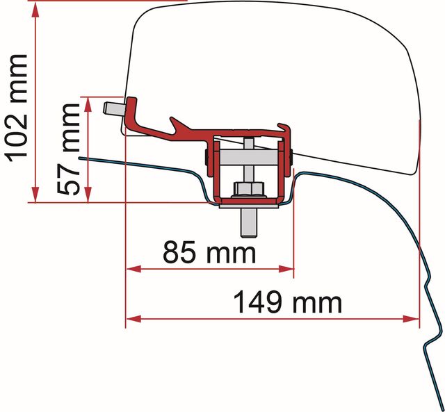 Adaptor montaj marchiză Fiamma F40Van Deep Black set 2 piese