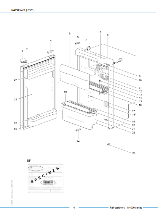 Piese schimb frigider Thetford N4090 – Seria N4000