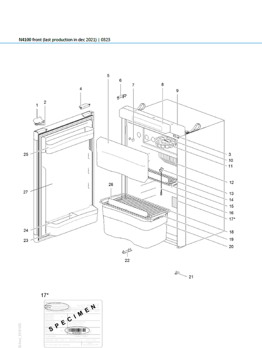 Piese de schimb frigider Thetford N4100 – Serie N4000 absorbție