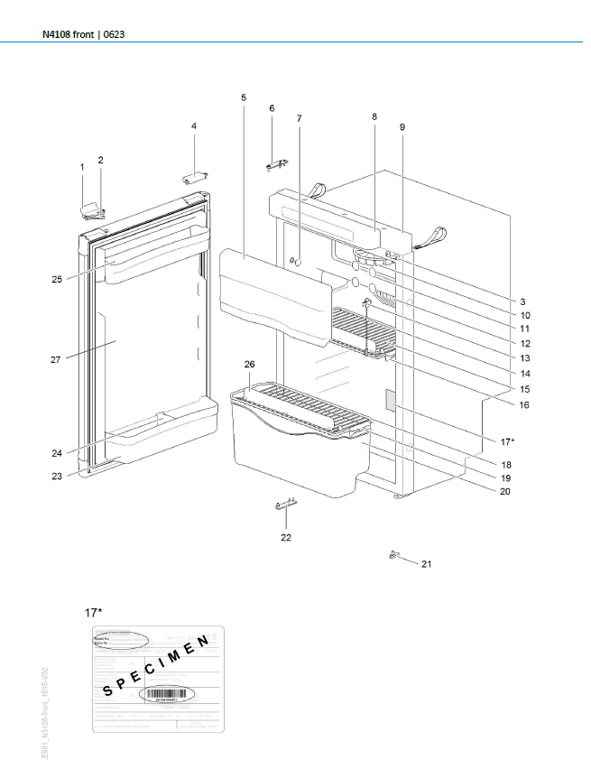Piese de schimb frigider Thetford N4108 – Seria N4000 absorbție