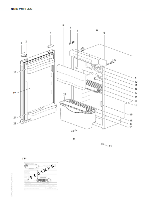 Piese de schimb frigider Thetford N4108 – Seria N4000 absorbție
