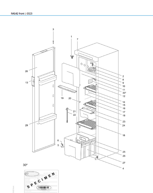 Piese de schimb frigider Thetford N4142 – Seria N4000 absorbție