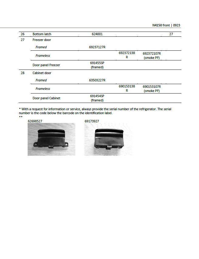 Piese de schimb frigider Thetford N4150 – Seria N4000 absorbție