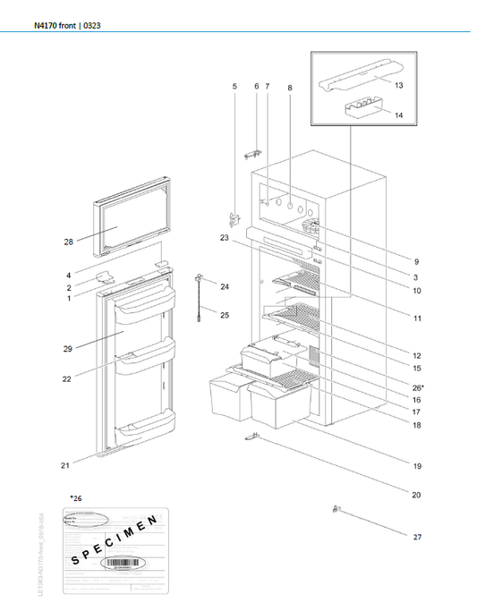 Piese de schimb frigider Thetford N4170 – Seria N4000 absorbție