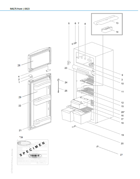 Piese de schimb frigider Thetford N4175 – Seria N4000 absorbție