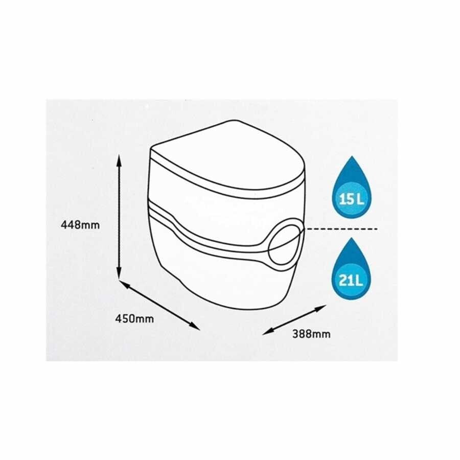 Thetford Porta Potti 565P – Toaletă portabilă manuală, 21 L, Luxury Large
