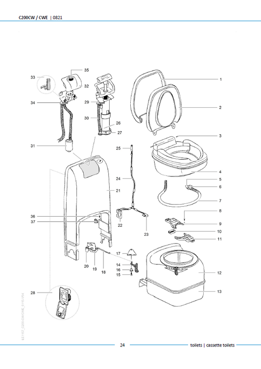 Piese toaletă Thetford C200CW / C200CWE