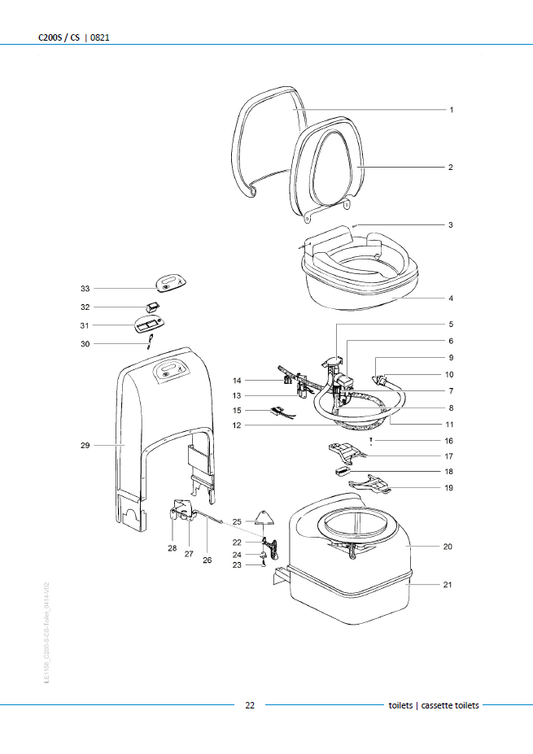 Piese toaletă Thetford C200S / C200CS