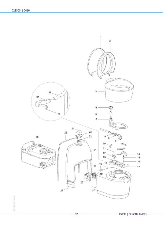 Piese toaletă Thetford C223CS