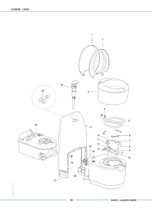 Piese toaletă Thetford C224CW