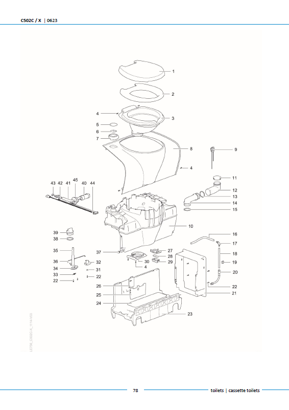 Piese toaletă Thetford C502C / C502X