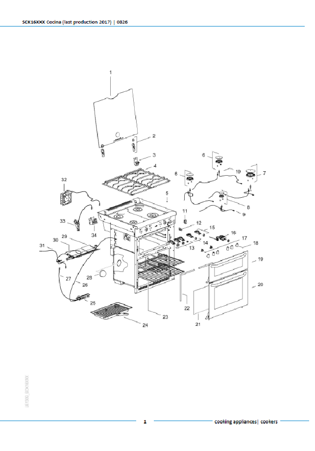 Piese de schimb pentru aragazul Thetford Cocina SCK16