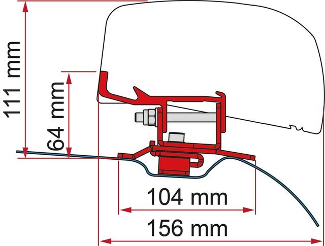 Adaptor montaj marchiză Fiamma F40Van Deep Black  set 2 piese