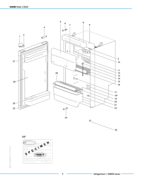 Piese de schimb Thetford N4080 –  Frigider seria N4000