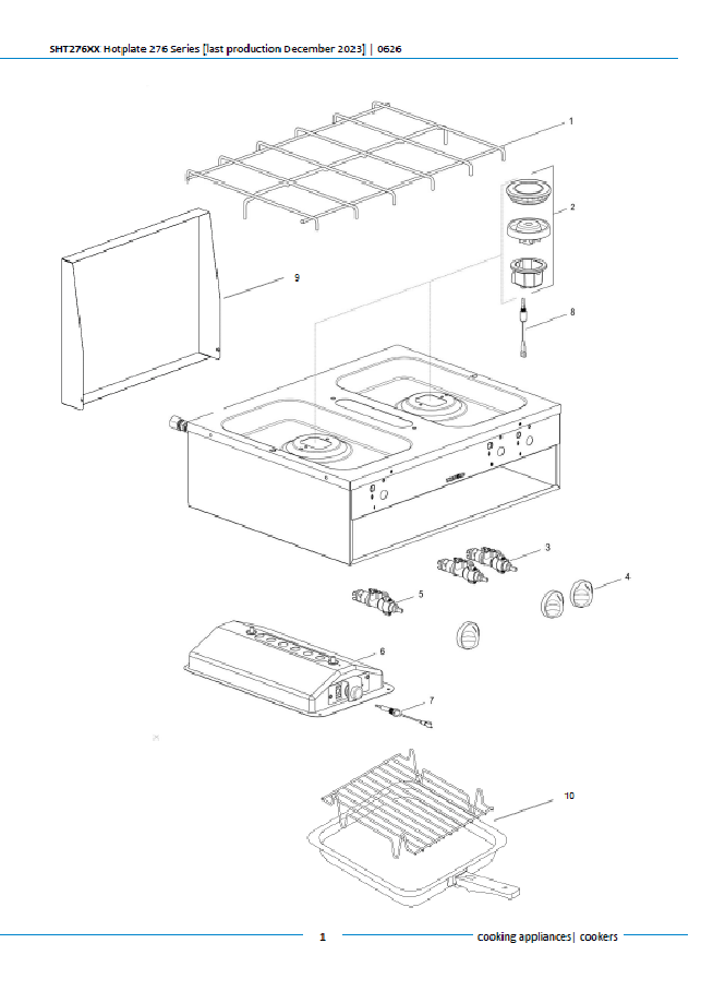 Piese de schimb pentru Thetford Hotplate 276 SHT276
