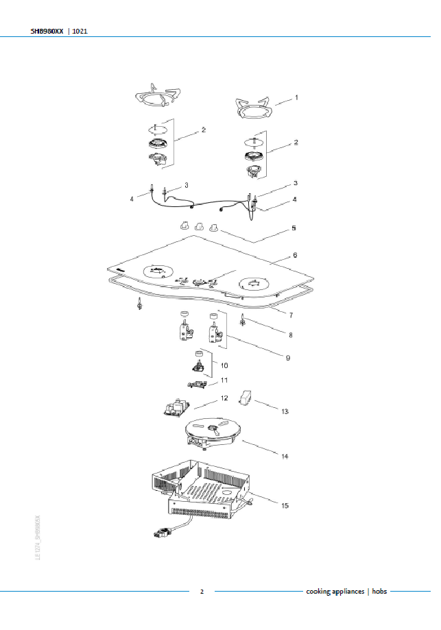 Piese de schimb pentru plita Thetford Topline 980 Hybrid SHB980