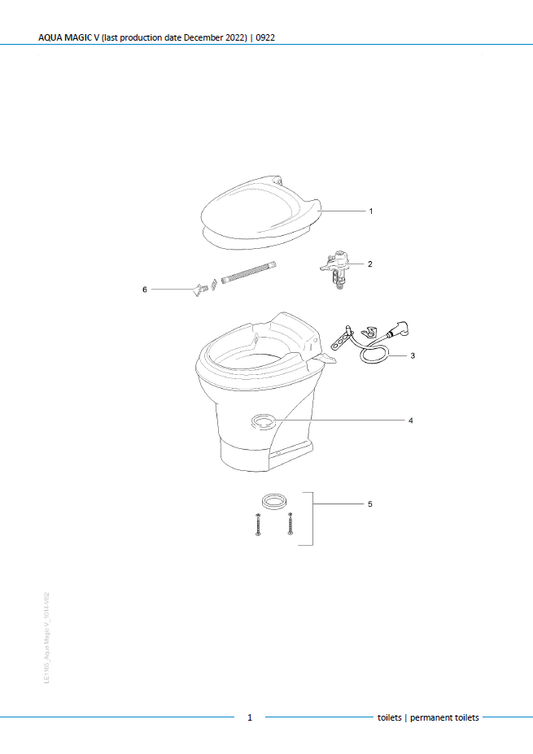 Piese Thetford Aqua Magic V (producție până în Decembrie 2022)