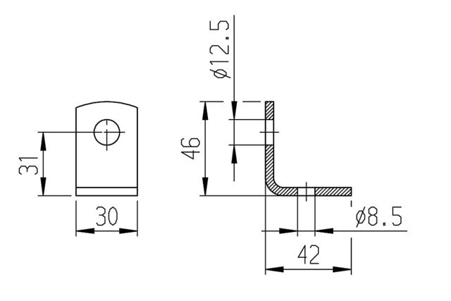 Ureche de fixare AL-KO pentru picior de sprijin – 9978315 – Schemă tehnică sau ilustrație de montaj; nu fotografie a unei piese