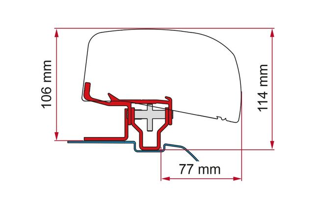 Adaptor montaj marchiză Fiamma F40Van Deep Black  set 2 piese