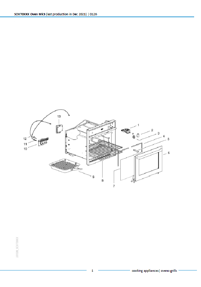 Piese de schimb pentru cuptorul Thetford Duplex Oven MK3 SOV70