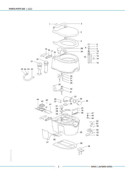 Piese Thetford Porta Potti 565 (Manual & Electric)