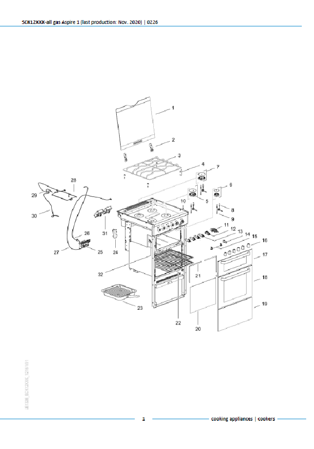 Piese de schimb pentru aragazul Thetford Aspire 1 SCK12