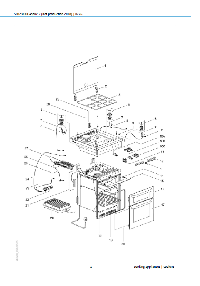 Piese de schimb pentru aragazul Thetford Aspire 2 SCK23