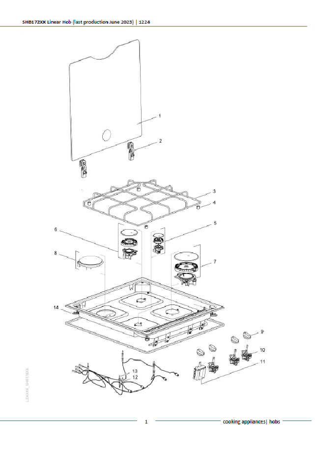 Piese de schimb pentru plita Thetford Linear Hob SHB172