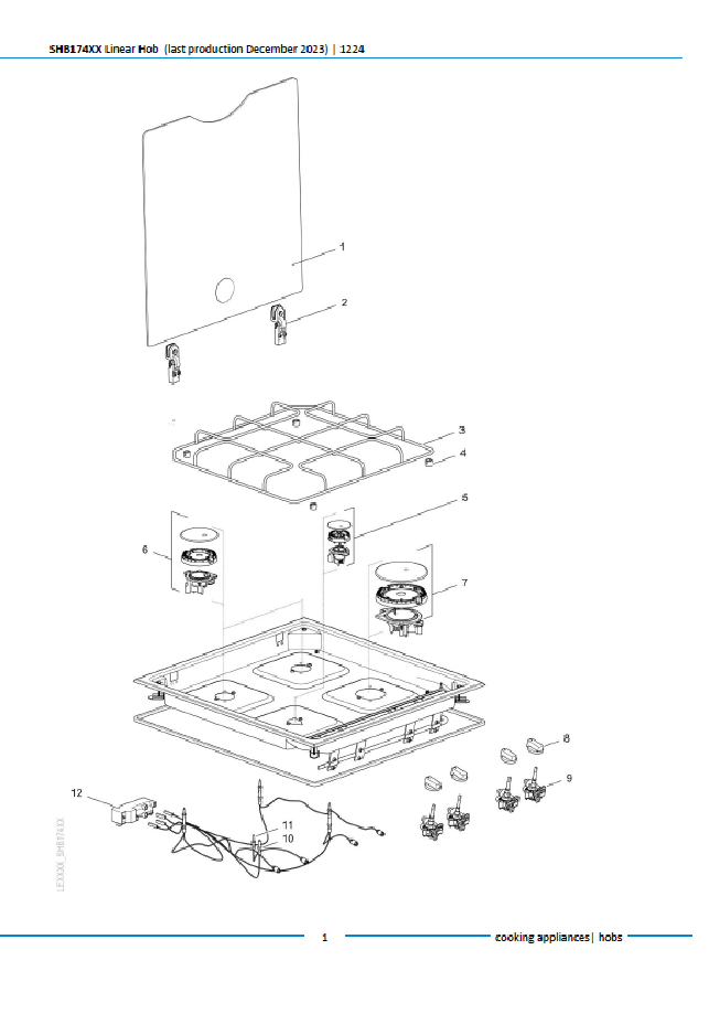 Piese de schimb pentru plita Thetford Linear Hob SHB174