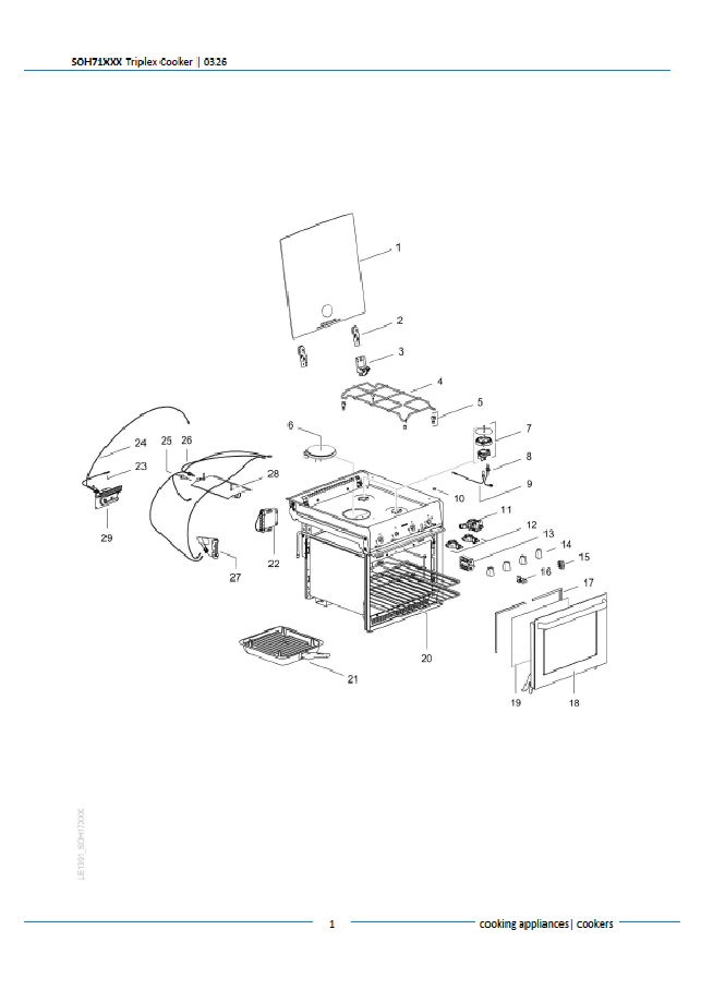 Piese de schimb pentru aragazul Thetford Triplex SOH71