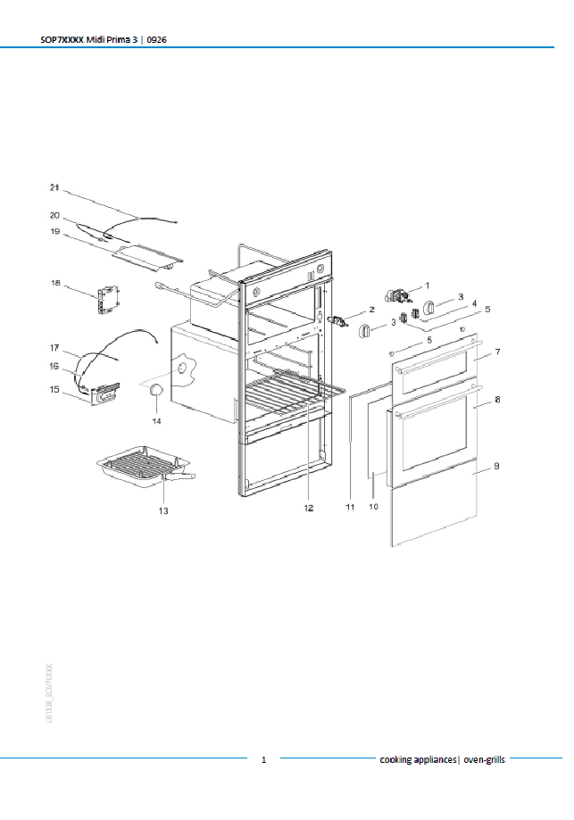 Piese de schimb pentru cuptorul Thetford Midi Prima MK3 SOP7