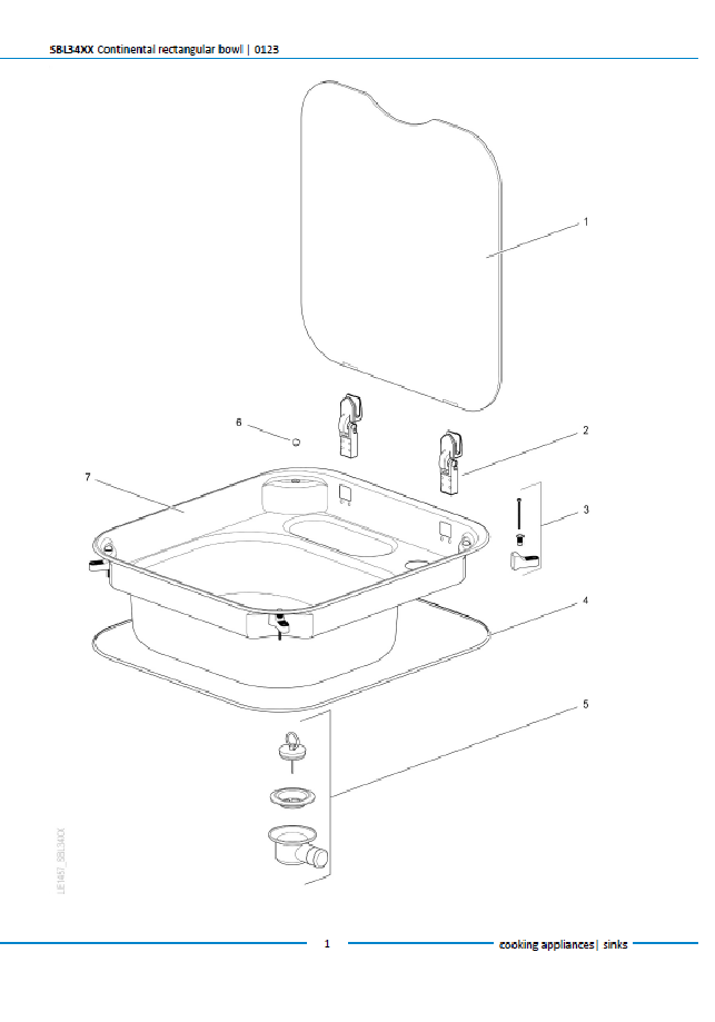 Piese de schimb pentru chiuveta Thetford Basic Rectangular Bowl SBL34