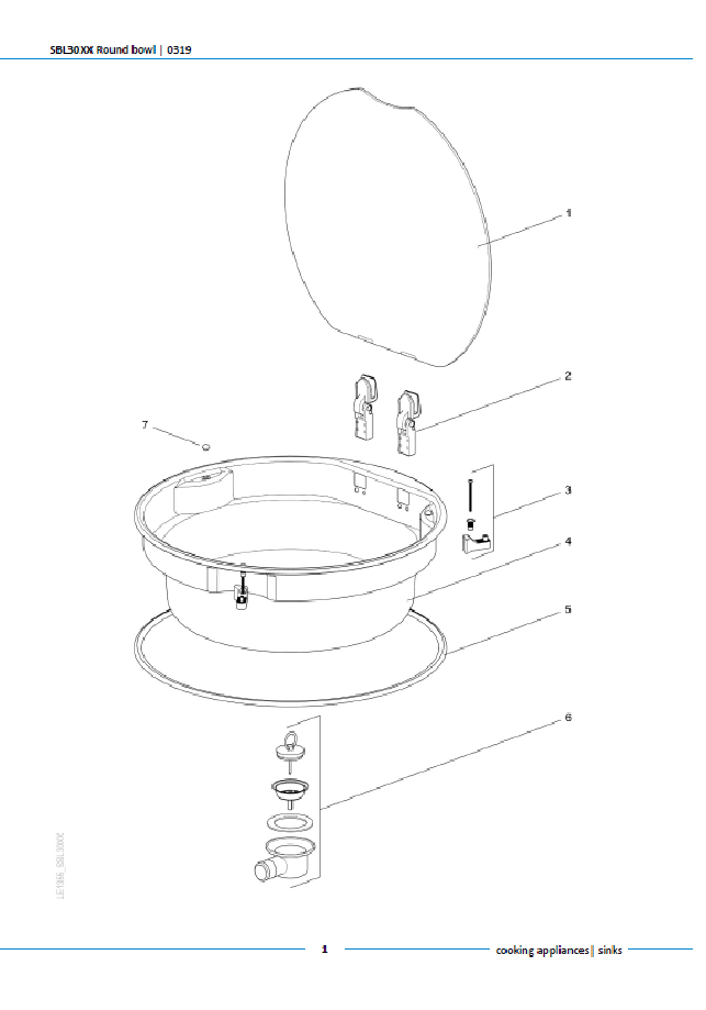 Piese de schimb pentru chiuveta Thetford Basic Round Bowl Seria 30
