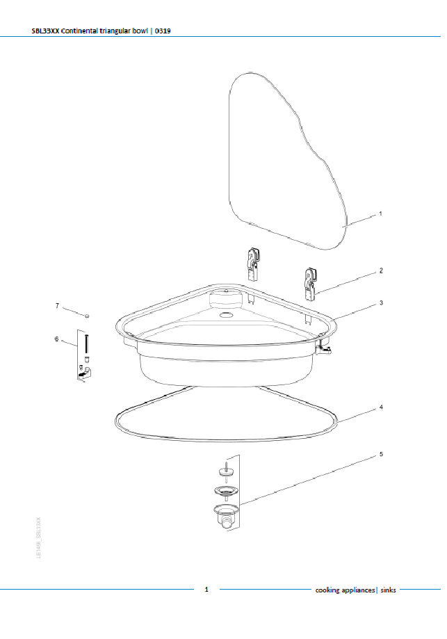 Piese de schimb pentru chiuveta Thetford Basic Triangular Bowl SBL33