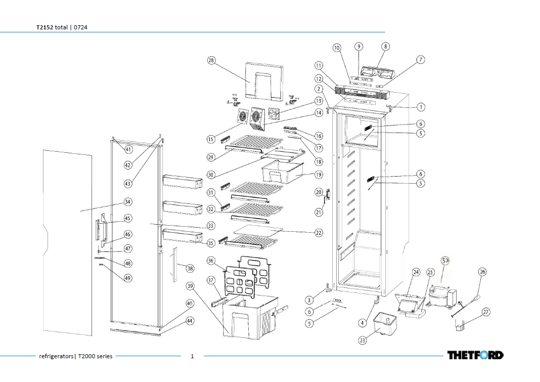 Piese frigider Thetford T2152 T2000 Series