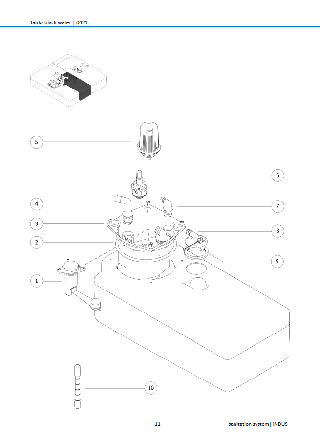 Piese sistem iNDUS Thetford – Listă oficială componente (Toilet, Macerator, Dosing, Rezervoare)