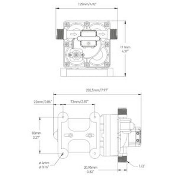 Pompă de apă cu diafragmă WM aquatec – presiune ridicată, 12 V