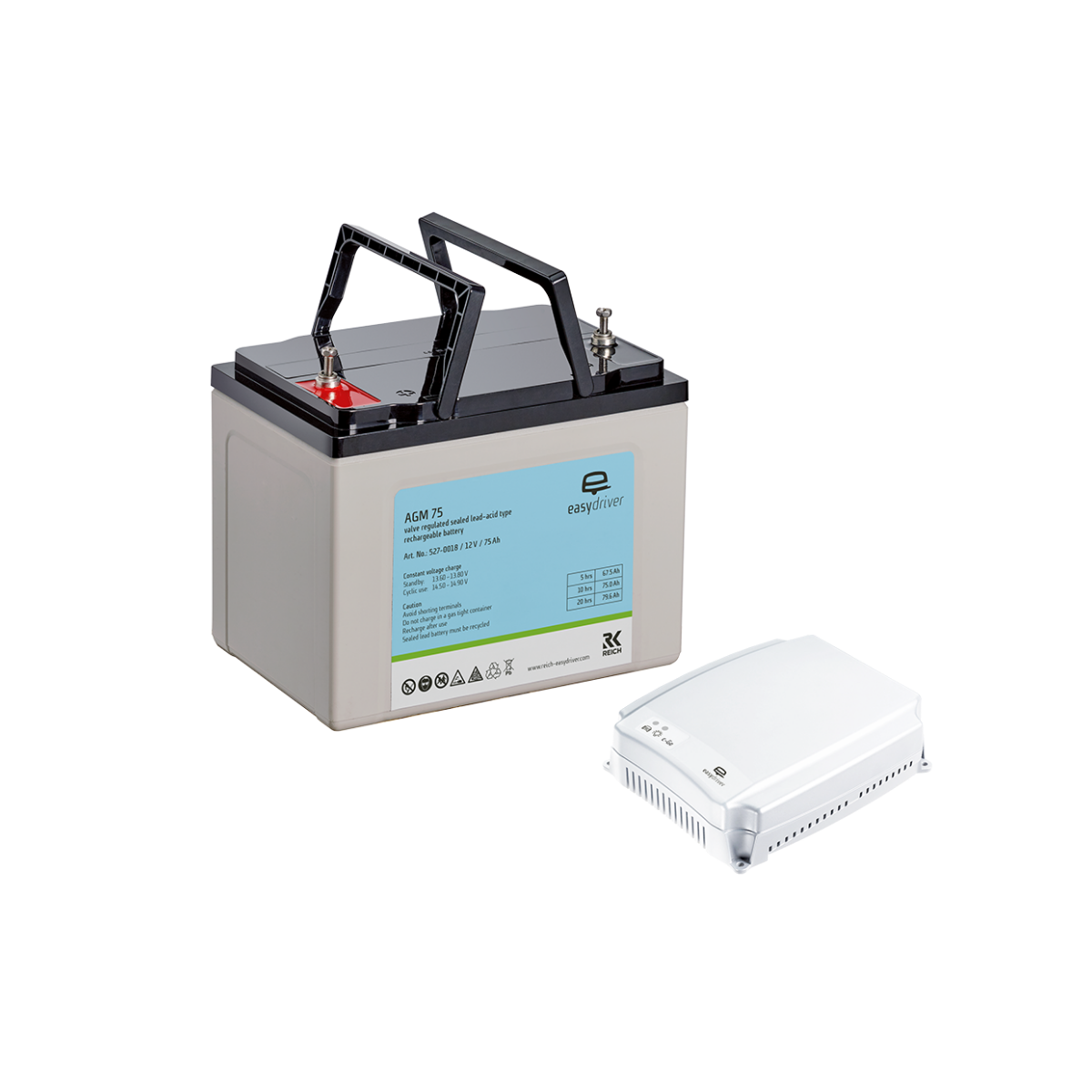Pachet de alimentare easydriver L, AGM 75 Ah și C-Go 10 A
