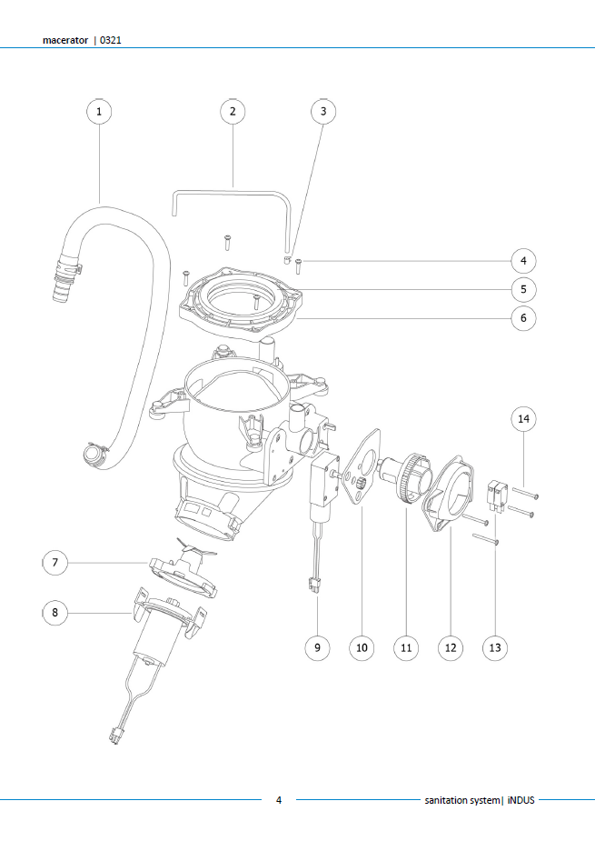 Piese sistem iNDUS Thetford – Listă oficială componente (Toilet, Macerator, Dosing, Rezervoare)